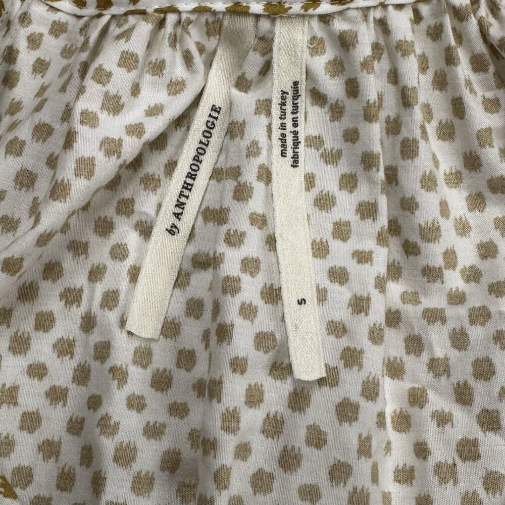 ANTHROPOLOGIE Somerset Puff Sleeve Edition Neutral Motif S Small - Picture 8 of 11